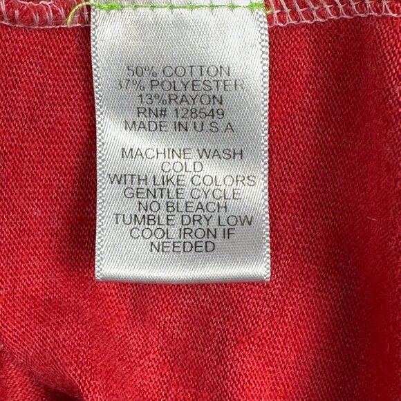 Aviator Nation Long Sleeve Henley Shirt Red XXL Lightning Bolt Logo USA Made - Picture 8 of 9